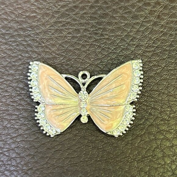 Butterfly pendant hand painted with rhinestones - Picture 1 of 5